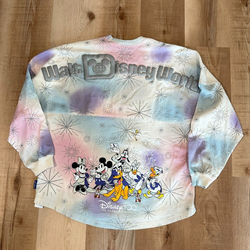 Walt Disney World 100 Anniversary Mickey Friends Tie-Dye Spirit Jersey Sz L